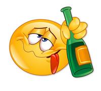 1 pegatina Smile Drunk I 12,5 x 9 cm I emoji borracho azul I bar mostrador cocina alcohol resistente a la intemperie I kfz254