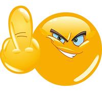 1 pegatina Smiley dedo medio I kfz_006 I 9 cm de diámetro I Stinkefinger Emoji pegatina para moto moto scooter portátil portátil adhesivo exterior