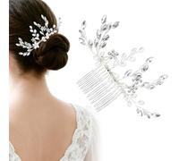 1 peine de boda hecho a mano, tocado de perlas para novia, accesorios para el cabello de boda para novias y damas de honor (plateado)