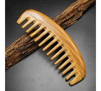 1 peine de madera con dientes anchos, cepillo de masaje de sándalo y peine natural