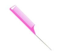 1 peine de metal de fibra de carbono rosa, herramienta de peinado para trenzar el cabello