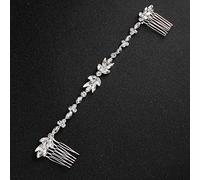 1 peine lateral de cristal dorado para el pelo de novia, diadema de novia, accesorios para el cabello de boda para niñas y mujeres (color: plateado)