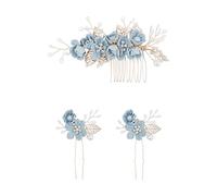 1 Peine Para El Cabello Azul, 2 Horquillas Azules, Tocado Para Fiesta De Bodas, Accesorios Para Celebración De Graduación, Accesorios De Decoración De Fotografía.