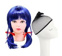 1 Peluca De Niña Y 1 Red Para El Cabello, Accesorios De Rendimiento Escénico, Accesorios De Rol, Suministros De Aderezo Para Fiestas.