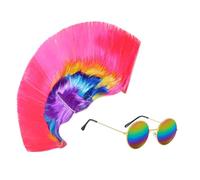 1 Peluca Punk Y 1 Gafas De Sol De Colores, Pelucas De Fiesta, Accesorios De Cosplay, Pelucas Divertidas, Accesorios De Disfraces