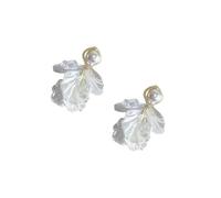 1 pendientes florales hechos a mano, materiales mixtos, joyas de inspiración vintage para mujeres y niñas, pendientes de perlas vintage para todos los días y fiestas, One Size, Como se describe, as