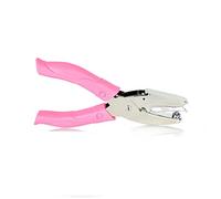 1 perforador de mano para agujero, para manualidades, con perforador de metal de agarre rosa, para casa, oficina, escuela (círculo grande)
