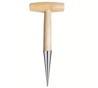 1 perforador manual de madera en forma de T para jardín con forma de T, dispositivo de perforación manual de suelo para sembrar semillas, trasplante, fertilizante, colocación, balcón, contenedor de