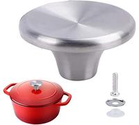 1 perilla de horno holandés de acero inoxidable para Le Creuset, Aldi, Lodge y otros pomos de repuesto de hierro fundido esmaltado (plateado)