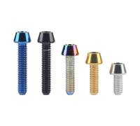 1 perno de titanio M4 x 8, 12, 15 y 20 mm con cabeza hexagonal y tornillo de cabeza cónica for palanca de cambios de bicicleta.(Burn blue,15MM_M4)