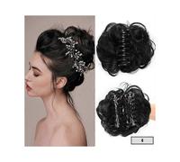 1 piece (brown black) Hairpiece Rubber Hair Scrunchie Curly Updo Or Messy Bun Clip In Hair Extension Natural Blonde - Hairpiece On Attached By Clip