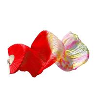 1 Piece Dyed Belly Silk Fan Veils, Dance Performance for Women,Long Folding Fans(FS308-1 Piece,S-120x90cmReal Silk)