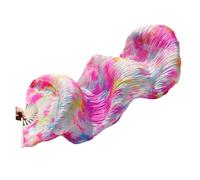1 Piece Dyed Belly Silk Fan Veils, Dance Performance for Women,Long Folding Fans(FS50-1 Piece,M-150x90cm Real Silk)