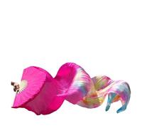 1 Piece Dyed Belly Silk Fan Veils, Dance Performance for Women,Long Folding Fans(FS902-1 Piece,M-150x90cm Real Silk)