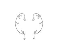 1 Piece Sweet Zircon Moon Star Women's Jewelry Non-Pierced Ear Cuff Earrings