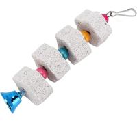 1 piedra de molienda de pico de pájaro blanco, juguetes para masticar pájaros, piedra de molienda para loros, hámsters y otros animales pequeños, suministros para mascotas