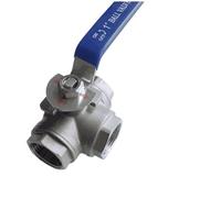 1 pieza 1/2 "3/4" 1 "1-1/2" 2 "SS304 válvula de bola de tres vías de acero inoxidable tipo T/L DN15 DN20 DN25 BSPT válvulas de bola de hilo femenino(DN15,L Type)