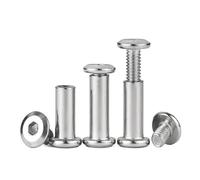 1 pieza-10 piezas M3 M4 M5 M6 M8 M10 304 remaches de presión hexagonales planos grandes de acero inoxidable for libros, tornillos de encuadernación for álbumes de fotos(15mm(L),5pcsM5xL with screw)