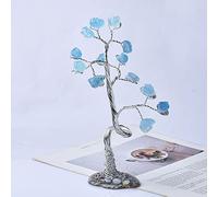 1 pieza 100% natural pirita árbol de la vida roca mineral ubicación teoría cristal decoración hogar Tion DIY regalo decoración mineral, azul cielo