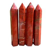 1 pieza 14-15 cm 150-200 g Varita grande de jaspe rojo, cuarzo, obelisco, cristal, punta de torre