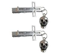 1 pieza/2 pinzas para el pelo con colgante de calavera, tocados de resorte para mujer y niña, toma de fotos, horquilla de viaje
