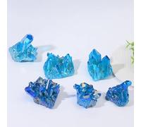 1 pieza 20-70g 100% cuarzo natural galvanizado columna colorida Reiki mineral adornos acuario decoración del hogar racimo de cristal azul, 50 g