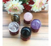 1 pieza 30mm amatista natural/rosa/blanco/obsidiana negra/ojo de tigre cristal de cuarzo esfera bola piedra decoración del hogar cristal de cuarzo blanco de la suerte