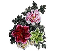 1 pieza 3d grande peonía Embroidey parches Applique tela de encaje parches, Álbumes de recortes ropa decorado Craft de costura