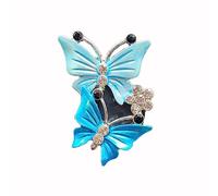 1 pieza 5 x 4 cm mariposa difusor de aceites esenciales para coche, clip de ventilación de metal con aromaterapia mujeres accesorios de coche para coche, oficina, habitación, salón, azul