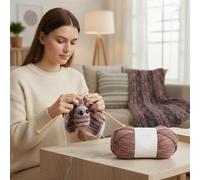 1 pieza 541 pies (165 m) hilo de tejer ganchillo suave multi hebra hilo manualidades DIY suéter bufanda manta sombrero accesorios de costura para el hogar (rosa, negro y gris)