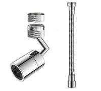 1 Pieza 720° Giratorio Aireador de Grifo, Espuma a Prueba de Salpicaduras Atomizador Grifo, 1 Pieza 30cm de Extensión de Grifo, Grifo Alargador Adaptador Grifo de Cocina Baño