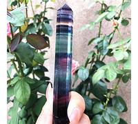 1 pieza 90-110mm Natural púrpura verde fluorita cuarzo cristal punto Hexagonal varita de piedra piedras naturales y minerales
