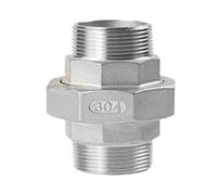 1 PIEZA Acoplamiento de unión de unión de acero inoxidable 304 1/4" 3/8" 1/2" 3/4" 1-1/4" 1-1/2" 2" BSP accesorio de tubería de fundición de rosca macho (I type macho a macho, G1l2 BSP DN15)