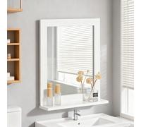 1 pieza Armario de Pared para Baño con Espejo Mueble Estante de Pared de Almacenamiento Compacto Ideal para Baño, WC, Lavandería 40x49x10cm - GSH240-X