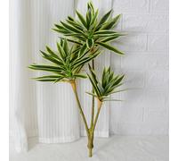 1 Pieza Artificial de 3 Cabezas en Bambú Sin , Planta Falsa Verde de Madera Brasileña Tropical, Decoración para , Regalo de Inauguración, Jardinería para , Hoteles y Fotografía al