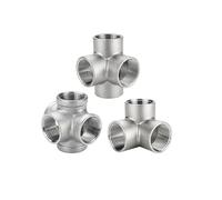 1 pieza BSPT 304 de acero inoxidable hembra roscado de 3 vías/4 vías/5 vías tipo cruz tipo T 1/10.2 cm 1/5.1 cm 3/10.2 cm 2.5 cm 1-1/10.2 cm 1-1/5.1 cm 5.1 cm DWBPGVUN(5way DN50)