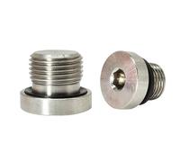1 pieza BSPT macho 304 de acero inoxidable con tapa de extremo hexagonal, brida de anillo de caucho fluorado, accesorio for tubería de agua y aceite(M18x1.5)