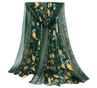 1 Pieza Bufanda Con Estampado Floral, Bufanda Larga, Bufanda Ligera, Bufanda De Gasa, Bufanda Retro Para Mujer, Bufanda Decorativa