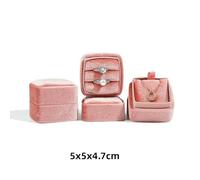 1 Pieza Caja de Almacenamiento para Pendientes, Anillos y Colgantes Redondeados, Caja de joyería de Terciopelo
