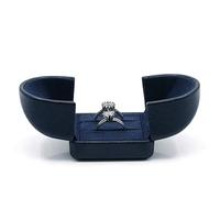 1 Pieza Caja de Embalaje para Anillo, Collar, propuesta de Regalo, joyería, Pendiente y Colgante en Forma de yurta de Color Azul Marino de Alta Gama