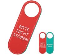 1 Pieza Carteles para Puerta,bitte nicht stören,Komm rein!Cartelito Colgar Doble Cara cuero,Signo de Privacidad Roja y Verde,para Oficina Conferencia Hoteles