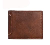 1 Pieza Cartera para Hombre Cartera Horizontal Retro Cartera Informal de Negocios Cartera Corta (C, 12 * 10 * 2 cm)