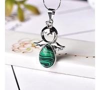 1 pieza colgante de Ángel de amatista de cristal Natural, joyería Mineral, joyería Mineral de cuarzo, decoración de pareja, regalo de San Valentín de vacaciones, malaquita