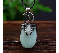 1 pieza colgante de media luna de cristal natural hecho a mano cristales crudos piedras preciosas decoración colgante de joyería de meditación regalo-Aventurina