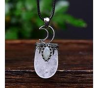 1 pieza colgante de media luna de cristal Natural hecho a mano cristales crudos piedras preciosas decoración colgante de joyería de meditación regalo-cuarzo de cristal de roca