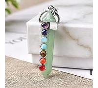 1 pieza colgante de siete Chakras colgante de piedra de cuarzo rosa amatista para hombres mujeres joyería amuleto colorido regalos-Aventurina