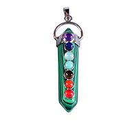 1 pieza colgante de siete Chakras colgante de piedra de cuarzo rosa amatista para hombres mujeres joyería amuleto colorido regalos-malaquita