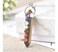 1 pieza colgante de siete Chakras colgante de piedra de cuarzo rosa amatista para hombres mujeres joyería amuleto colorido regalos-ojo de tigre