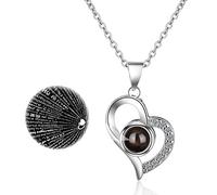 1 Pieza Collar Pareja, Colgante de Proyección Collar te Quiero 100 Idiomas, Collares de Memoria de Amor Collares de Clavícula Collar de Colgantes de Proyección en 100 Idiomas I Love You