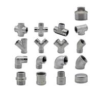 1 pieza de 1/4", 3/8", 1/2", 3/4", 1", 1-1/4", 2", codo de 3 vías y 4 vías, acoplador de conexión roscada for tubería de acero inoxidable 304, junta BSP. Descripción general del adaptador.(2",D)